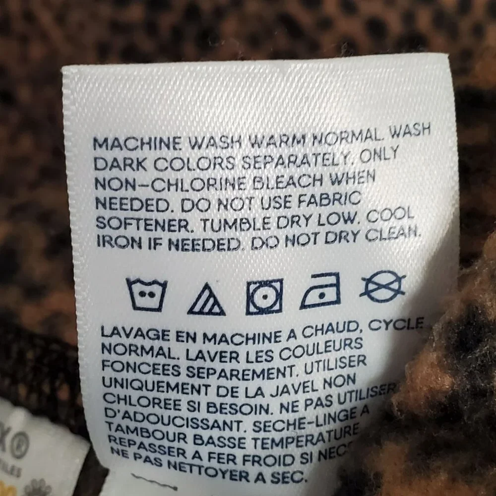 Lands End Womens 3X Shirt Leopard Print Zip Pullover Fleece Top Mob Wife Trendy - Picture 7 of 12